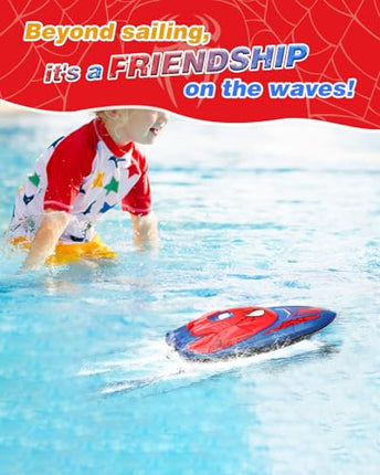 Spider Hero Rc Boat, 2.4 GHZ Remote Control Boat with LED Lights for Kids