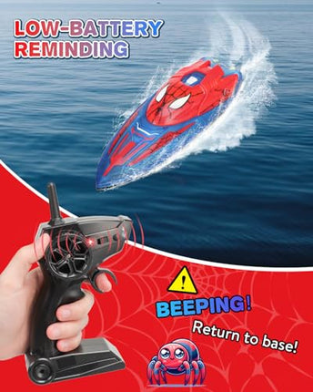 Spider Hero Rc Boat, 2.4 GHZ Remote Control Boat with LED Lights for Kids