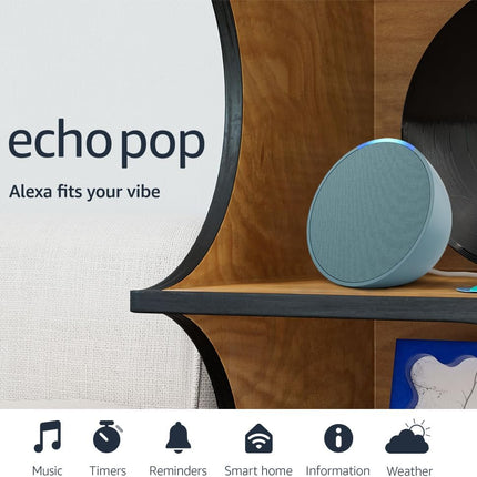 Amazon Echo Pop (newest model), Our smallest Alexa speaker, Fits in any room, Lavender Bloom