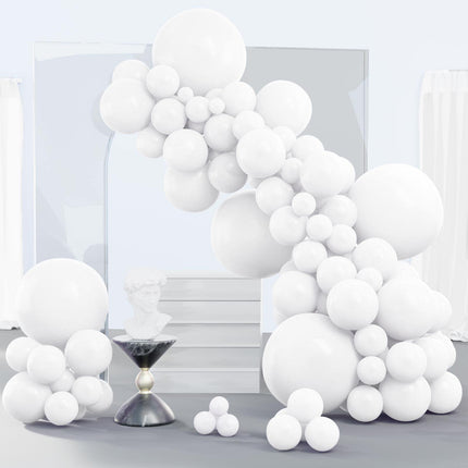 PartyWoo Black Balloons, 140 pcs Matte Black Balloons Different Sizes Pack of 5-18 Inch