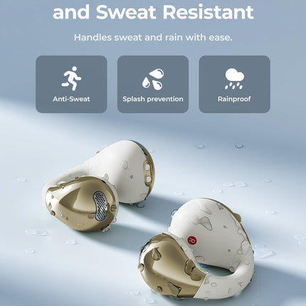 Open-Ear Earbuds, Clip-On Headphones, Lightweight Comfort Wireless Earbuds, 26H Playtime Bluetooth 5.4 Headphones, Clear Calls with 2 Microphones for Sport, Workout(White)