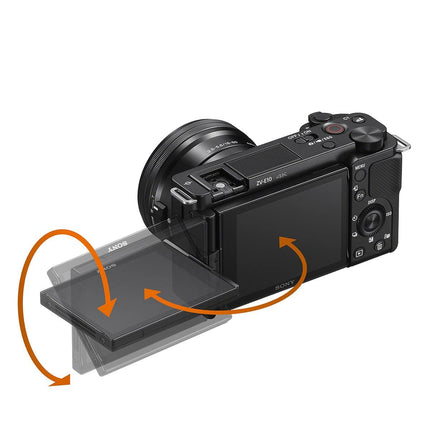 Sony Alpha ZV-E10 - APS-C Interchangeable Lens Mirrorless Vlog Camera Kit - Black