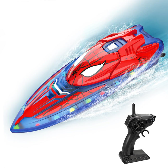 Spider Hero Rc Boat, 2.4 GHZ Remote Control Boat with LED Lights for Kids