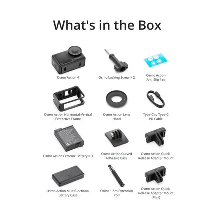 DJI Osmo Action 4 Essential Combo, 4K/120fps Waterproof Action Camera