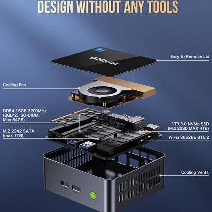 GMKtec Mini PC Intel i7-1195G7(Up to 5.0GHz)