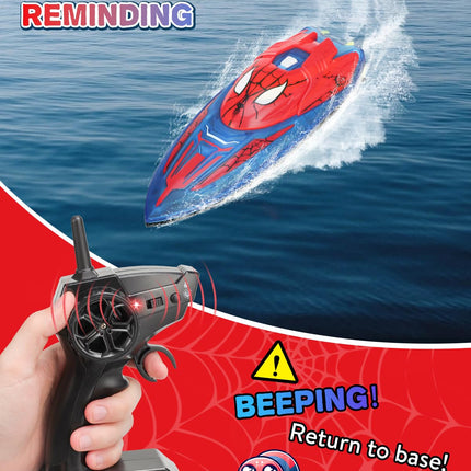 Spider Hero Rc Boat, 2.4 GHZ Remote Control Boat with LED Lights for Kids