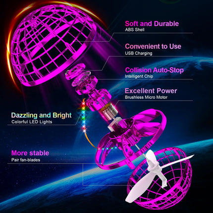 Flying Orb Ball (Blue, 2024 Upgraded) with Dazzling Lights