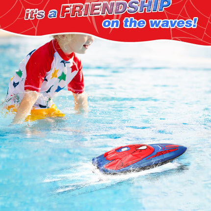 Spider Hero Rc Boat, 2.4 GHZ Remote Control Boat with LED Lights for Kids