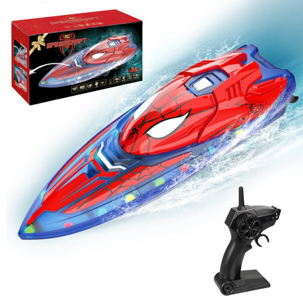 Spider Hero Rc Boat, 2.4 GHZ Remote Control Boat with LED Lights for Kids