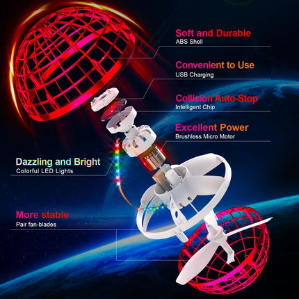 Flying Orb Ball (Blue, 2024 Upgraded) with Dazzling Lights