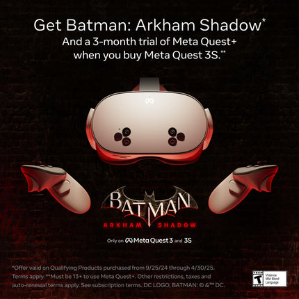 Meta Quest 3S 128GB — Get Batman: Arkham Shadow and a 3-Month Trial of Meta Quest