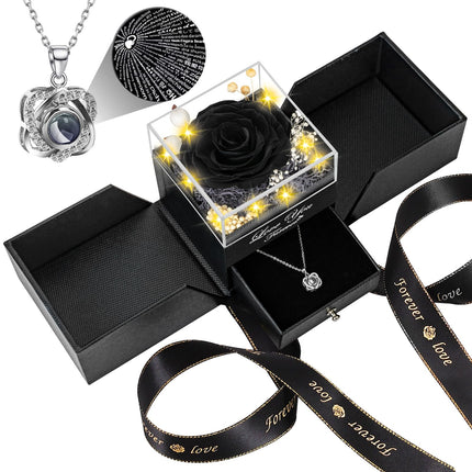 Preserved Black Real Rose-Eternal Flowers