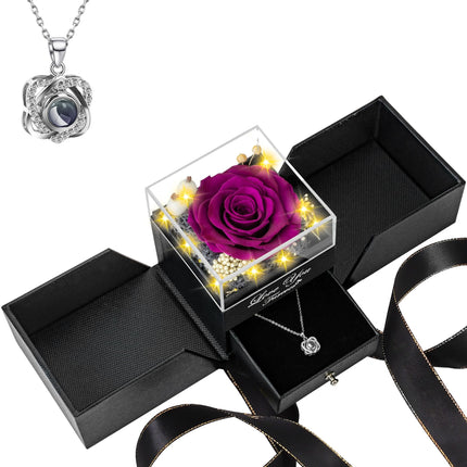 Preserved Black Real Rose-Eternal Flowers