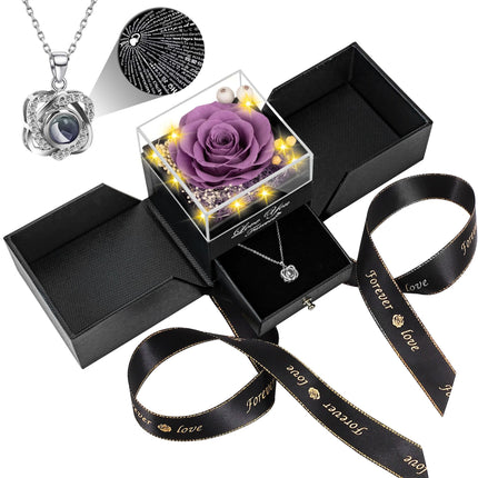 Preserved Black Real Rose-Eternal Flowers