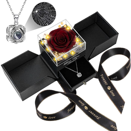 Preserved Black Real Rose-Eternal Flowers